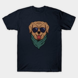 Cool Golden Retriever Head T-Shirt